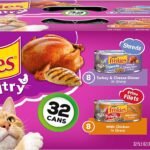 Purina Friskies Gravy Wet Cat Food Variety Pack, Poultry Shreds, Meaty Bits & Prime Filets - Cans of 5.5 oz. each, 32 count